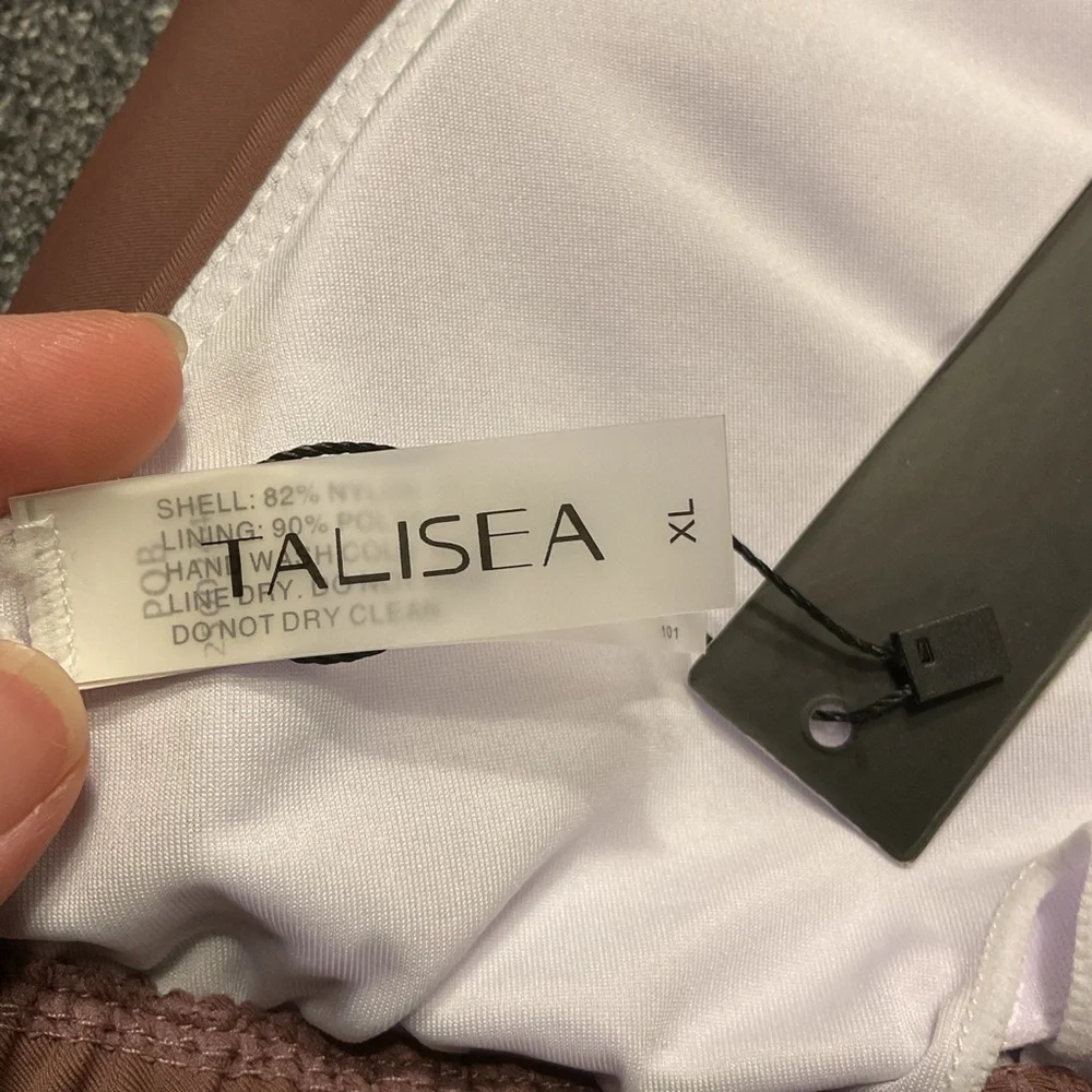 NWT Talisea Brown Halter Bikini Top XL